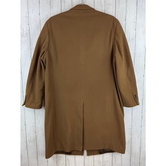 Calvin Klein Brown Wool Cashmere Stewart Coat Single Breasted Men's Size 52XL - Picture 3 of 16